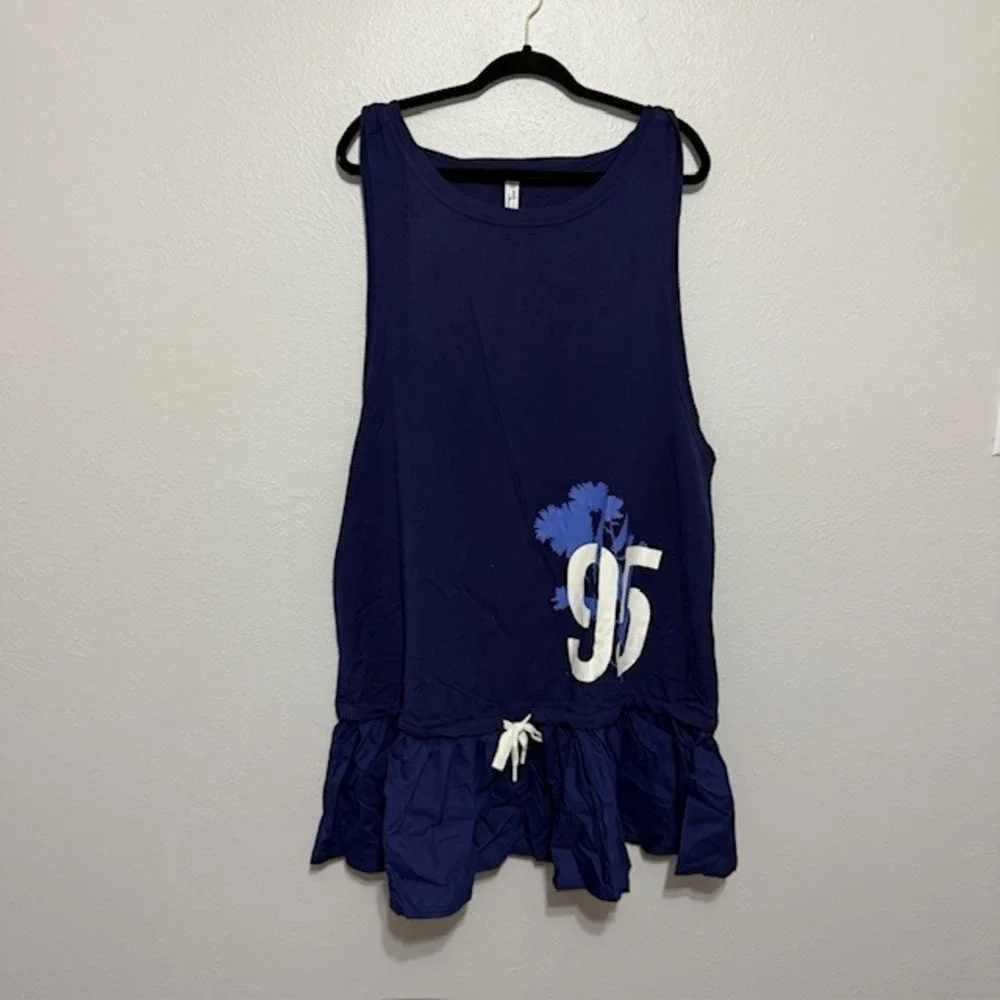 Daily Practice by Anthropologie Lane Line Graphic Mini Dress Navy Blue 95 Sporty